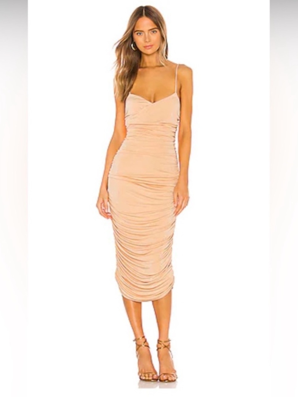Significant Other Catalina Ruched Maxi Dress Peach Size 4 Revolve Wedding Guest